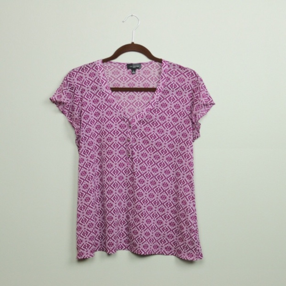 Limited Magenta and White Lightweight Blouse